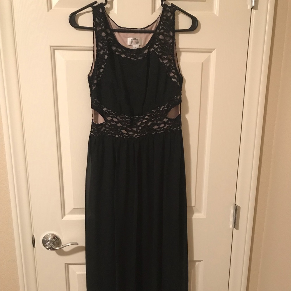 Long Black Dress w/cutouts L